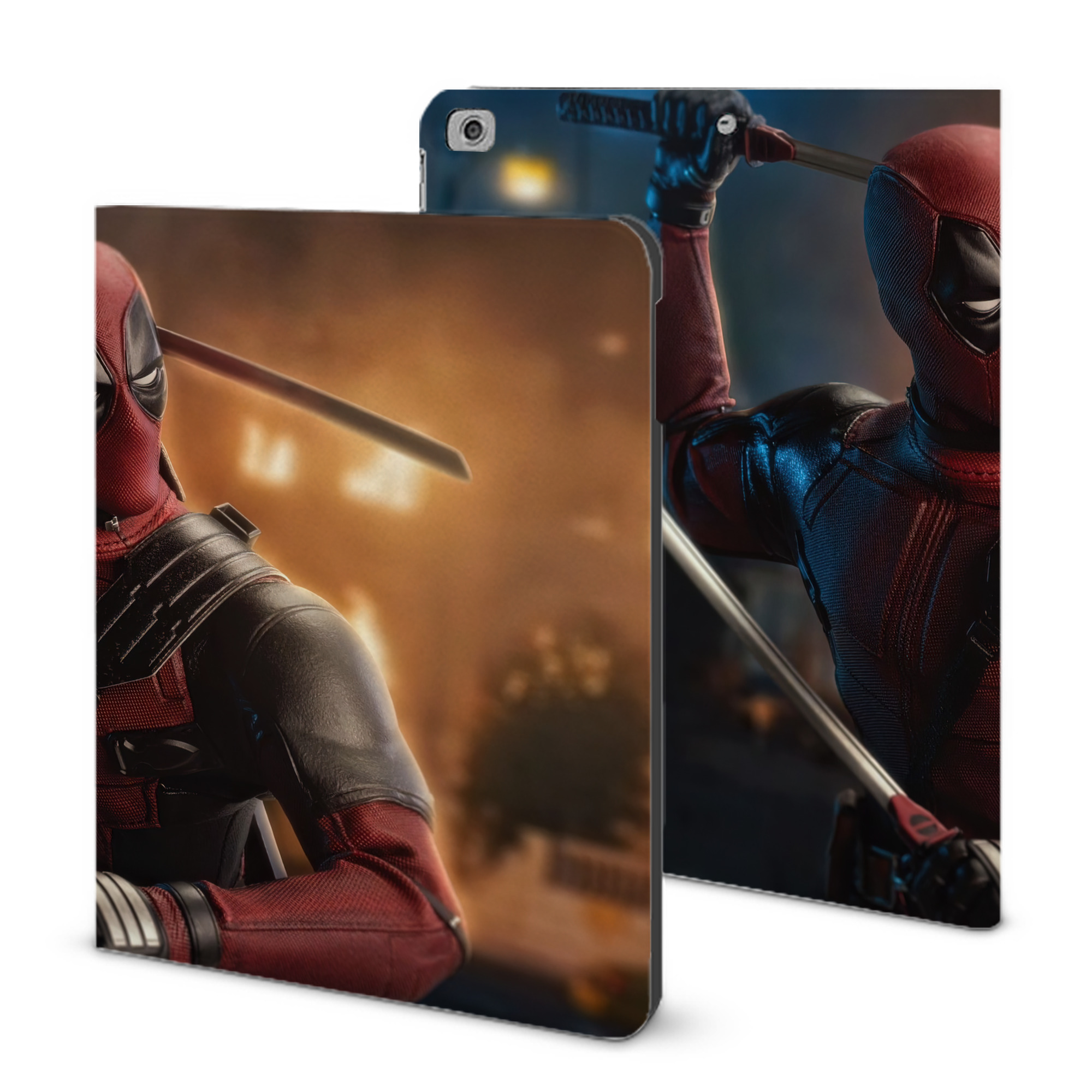 （画像用） Deadpool デッドプール IPad ケース ブック型 PUレザー TPU 耐衝撃 軽量 薄型 ペン収納なし 全面保護 IPad 各モデル対応